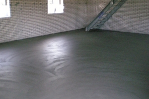 Gepleisterde cementvloer