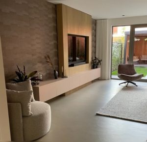 Beige zandkleur woonbeton gietvloer
