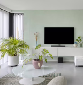Grijze gietvloer in moderne woonkamer | Berkers Vloeren
